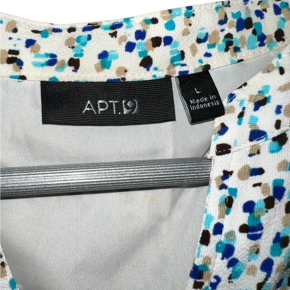 APT. 9 White & Blue Zip Front Sleeveless Dress – Size Large - Picture 4 of 6